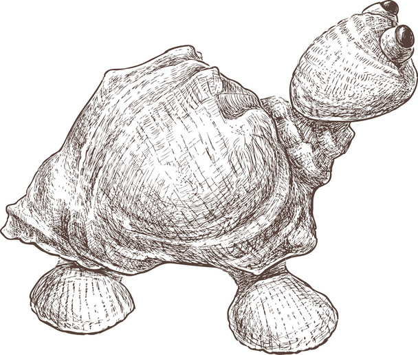 toy turtle sketch - Vektör, Görsel