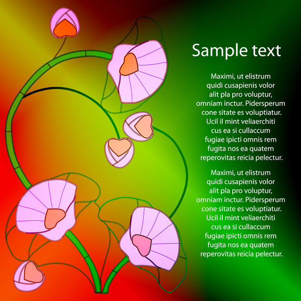 barevné pozadí s fialové květy - Vektor, obrázek