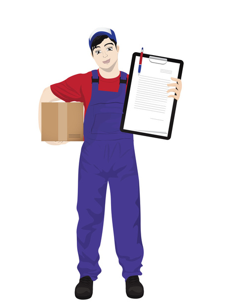 Cartoon vector of a delivery man - Vector, Image