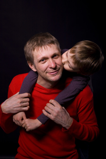portret ojca z synem   - Zdjęcie, obraz