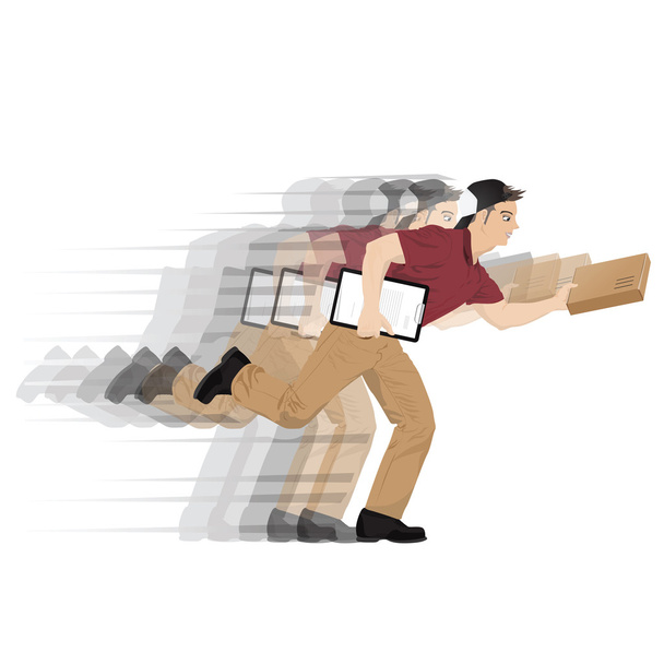Cartoon vector of a delivery man - Vector, Image