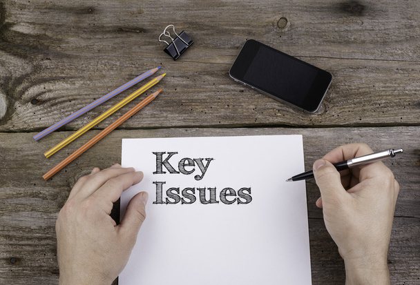 Key Issues. Text on a sheet of paper.  - Photo, Image