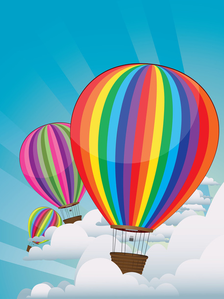 Colorful Hot Air Balloons - Vector, afbeelding
