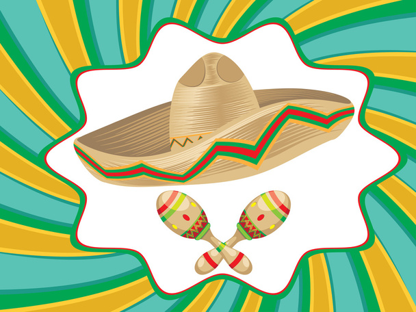 Sombrero e maracas
 - Vetor, Imagem
