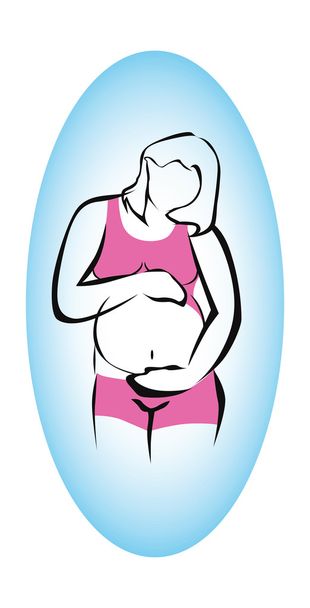 mujer embarazada símbolo vector
 - Vector, imagen
