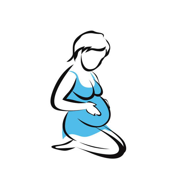 妊娠中の女性のシンボル ベクトル - ベクター画像