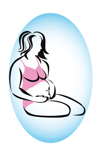 kobieta w ciąży symbol wektor - Wektor, obraz