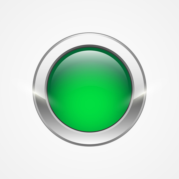 Round green web button - Διάνυσμα, εικόνα