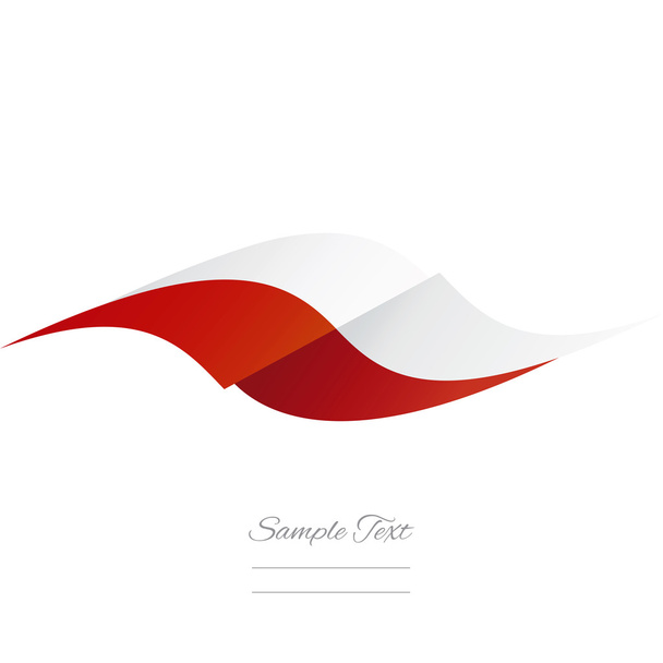 Abstract Polish flag ribbon logo white background - Vector, Image