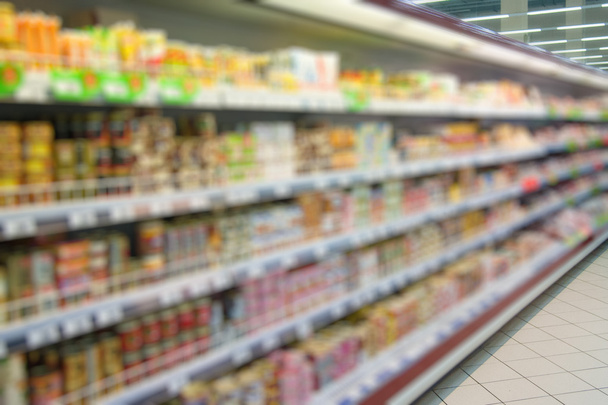 Supermarket store blur background - Photo, Image