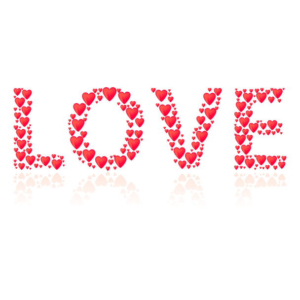 Romantic background with title love - Vector, imagen