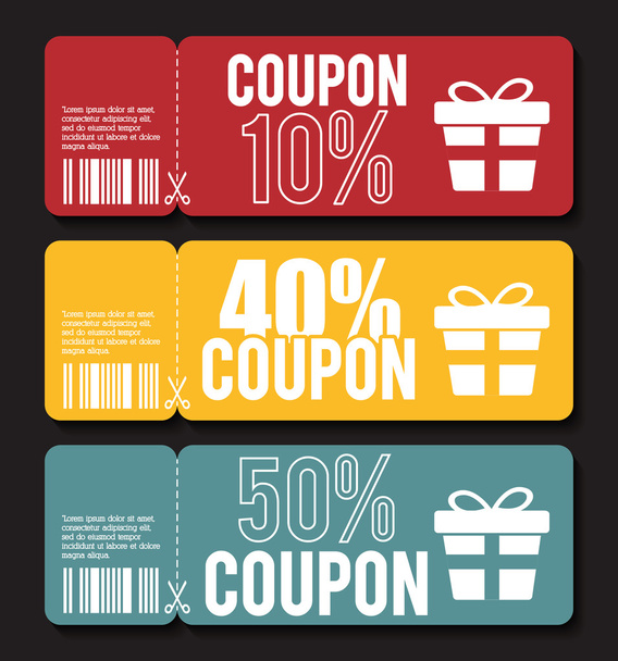 Coupon design. sale icon. shopping concept - Vector, Image