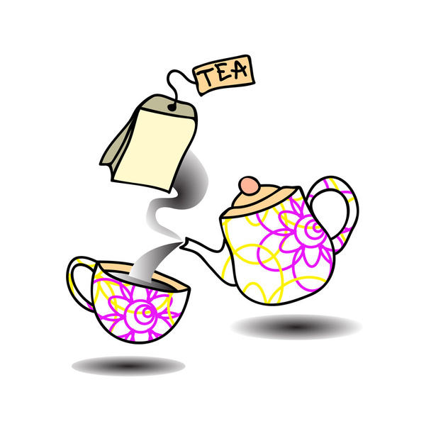 tea ceremony,a tea set - Vector, Image