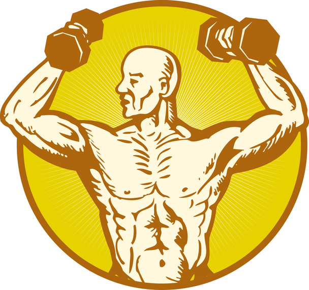 mužské anatomie člověka karosářské protahování svalů - Vektor, obrázek