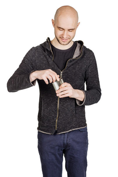 Young man wearing hoody and jeans   - Zdjęcie, obraz