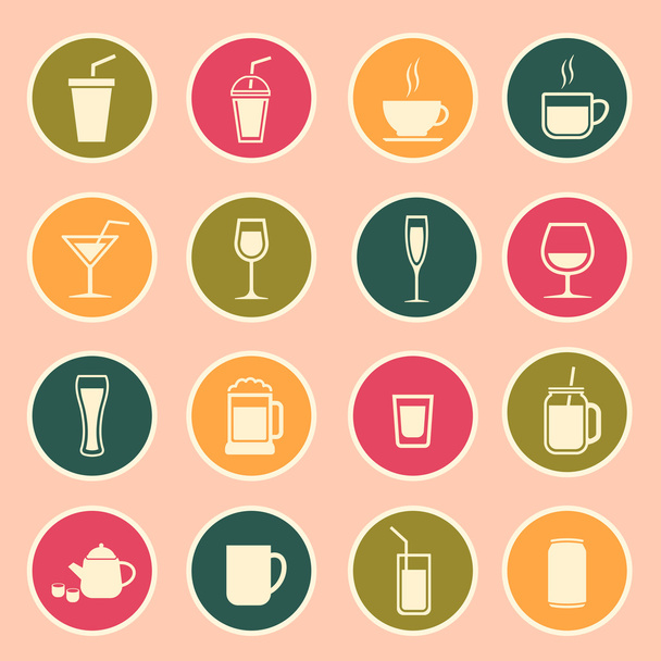 conjunto de bebidas ícone
 - Vetor, Imagem