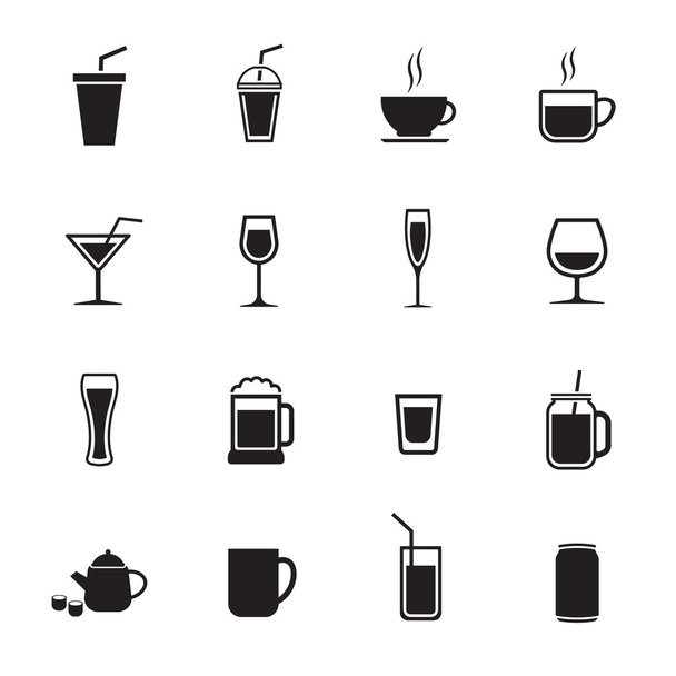 set of drinks icon - Vector, Image