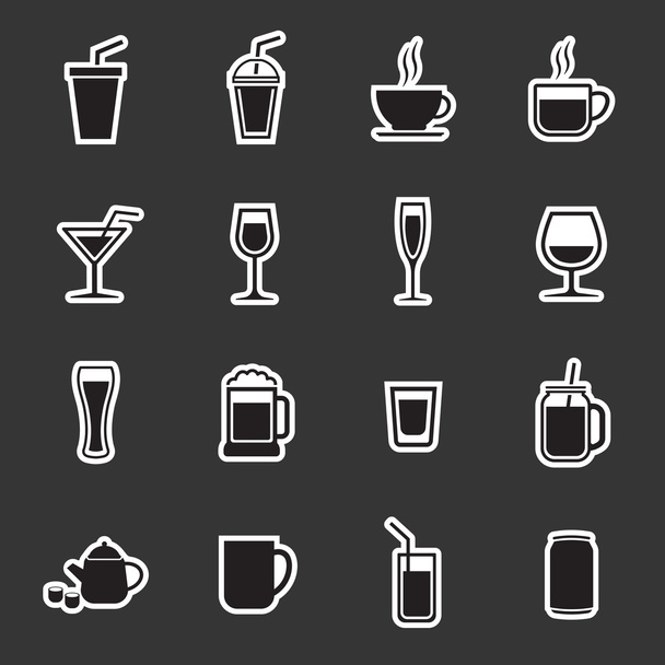 set of drinks icon - Vector, Image