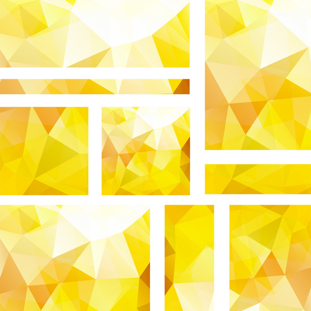 Banner-Vorlagen mit abstraktem Hintergrund. moderne Vektorbanner mit polygonalem Hintergrund. weiß, gelb. - Vektor, Bild