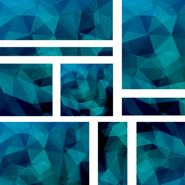 Banner-Vorlagen mit abstraktem Hintergrund. moderne Vektorbanner mit polygonalem Hintergrund. dunkelblaue Farbe - Vektor, Bild