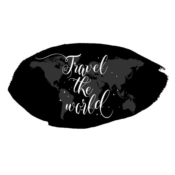 Travel the world. Inspirational quote   - Διάνυσμα, εικόνα