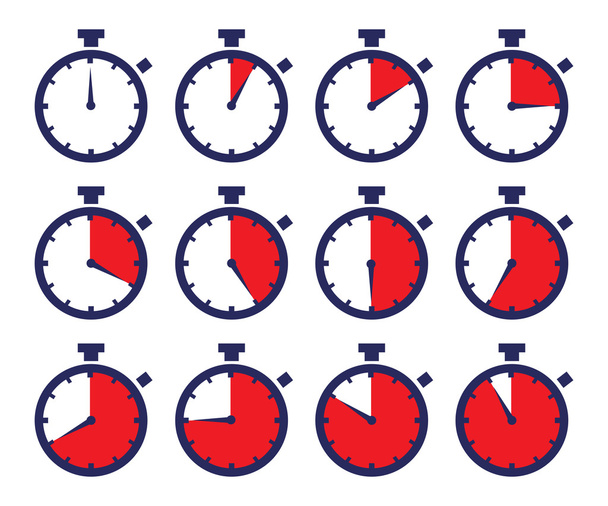 Chronometers Sport Time Laps Sequence - Vektör, Görsel