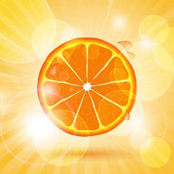 Fatia de laranja suculenta
 - Vetor, Imagem
