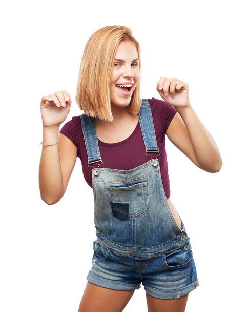 young blond girl with happy expression - Photo, Image