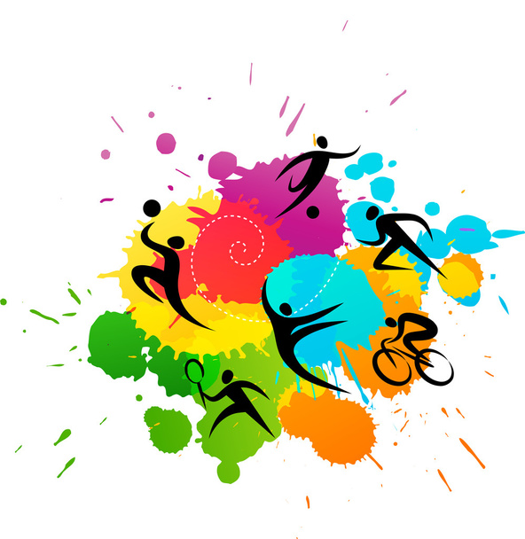 Fondo deportivo - ilustración vectorial colorido
 - Vector, imagen