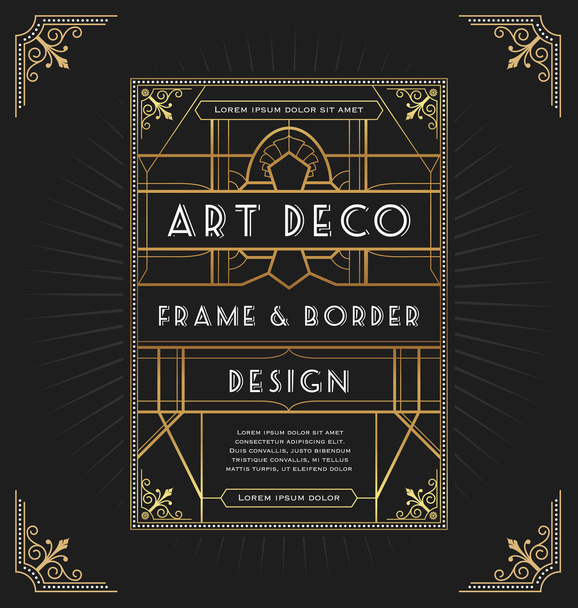 Diseño de marco art deco para su diseño
 - Vector, imagen