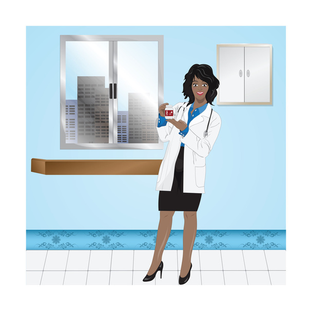 Female doctor vector illustration - Vector, Image