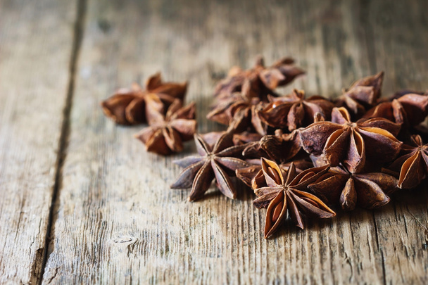 Star anise spice and fruit seeds - Fotoğraf, Görsel