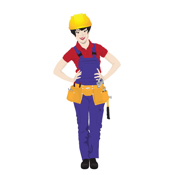 Ilustración vectorial del trabajador femenino
 - Vector, imagen