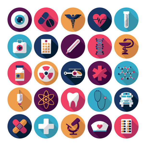 Ensemble d'icônes de conception plate pour la médecine
 - Vecteur, image