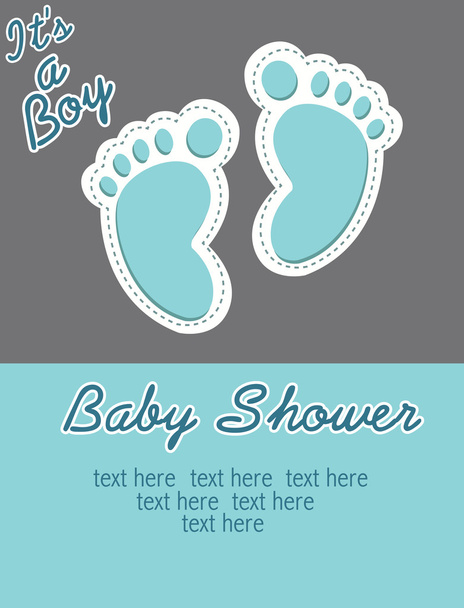 μωρό ντους πρόσκληση πόδια - Διάνυσμα, εικόνα