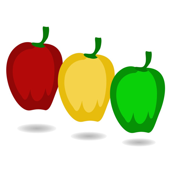 piros, sárga, zöld paprika - Vektor, kép