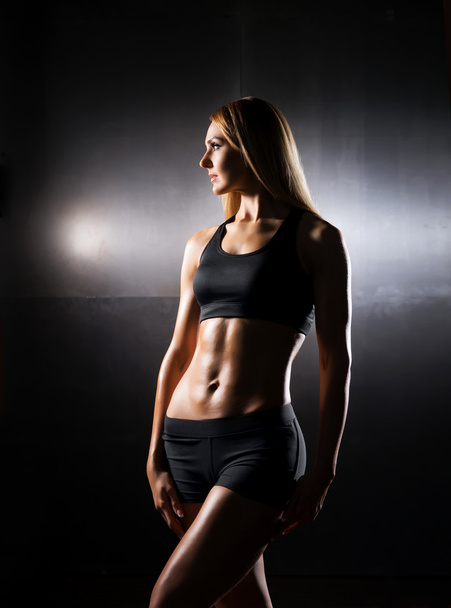  sporty woman posing - Photo, Image