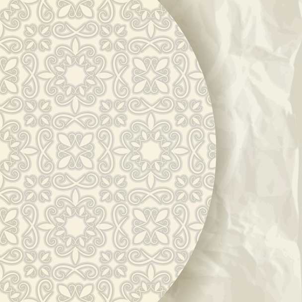 vector floral pattern on crumpled paper texture - Вектор,изображение