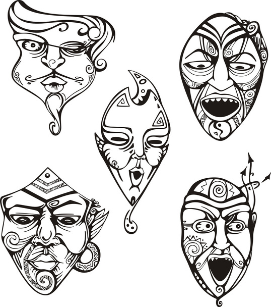 Mužské masky Karneval sada - Vektor, obrázek