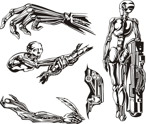Cyborgs biomechanica Set - Vector, afbeelding