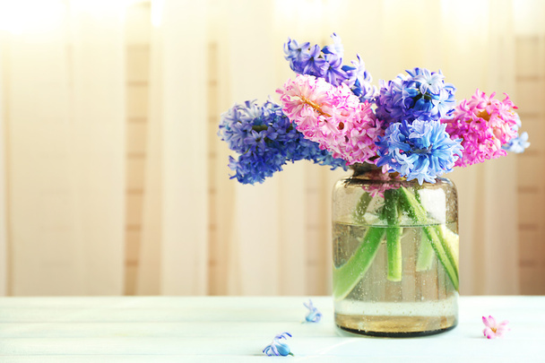 Hyacinth flowers on table  - Фото, зображення