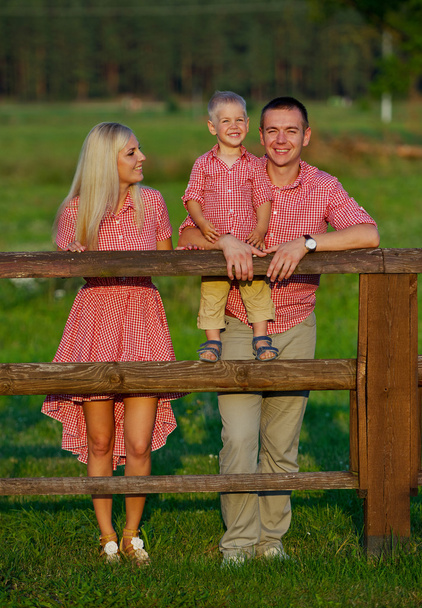 happy family in country style - Fotoğraf, Görsel