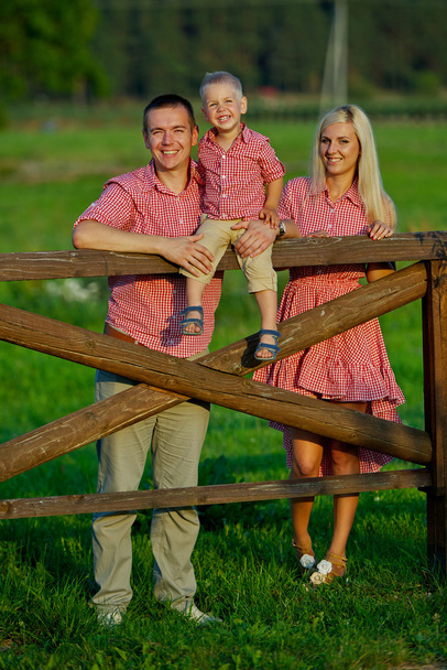 happy family in country style - Fotoğraf, Görsel