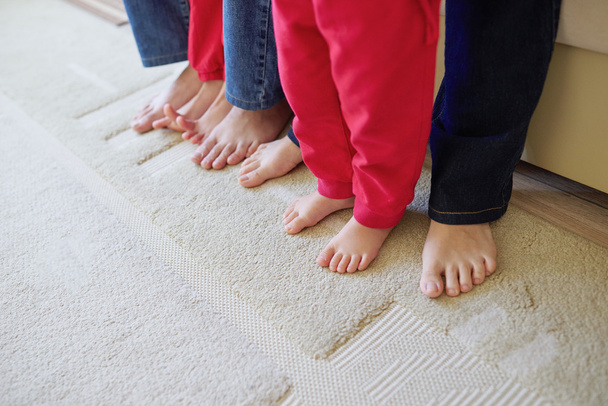 barefoot family feet at home - Foto, Imagen
