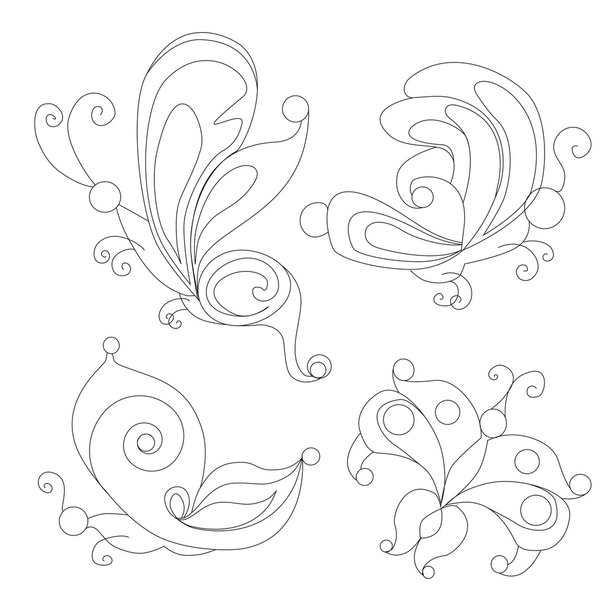 Butterfly. Coloring books for adults. - Vektor, Bild