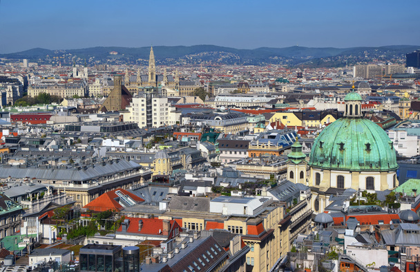 Aerial view of Vienna city center from Cathedral - Photo, Image