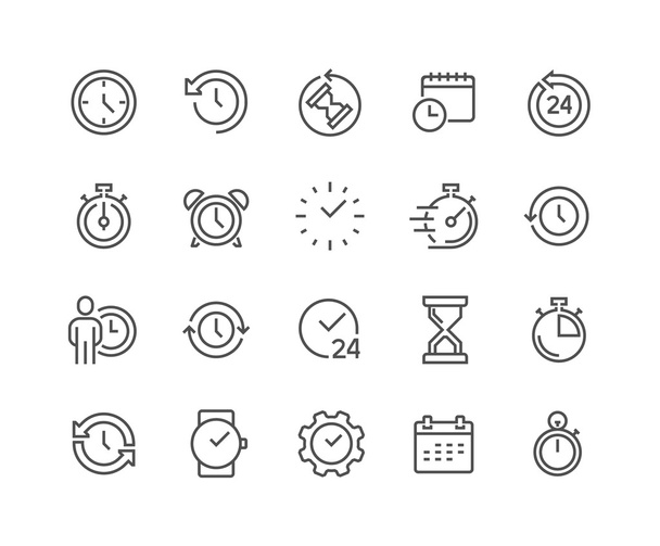 Line Time Icons - Vector, Image
