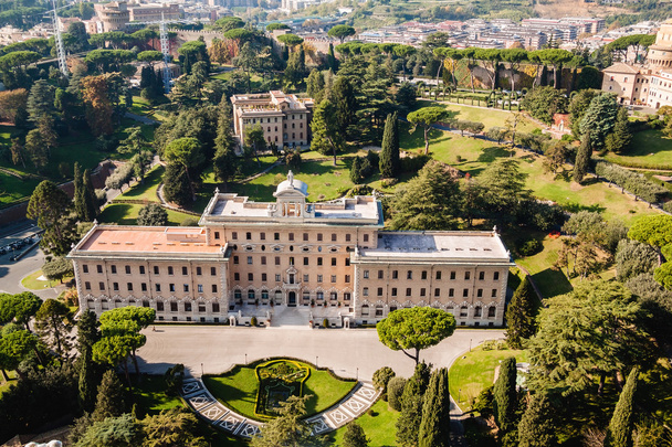 Panoramic view of Vatican city taken from the cupola of St. Peter's Basilica - 写真・画像