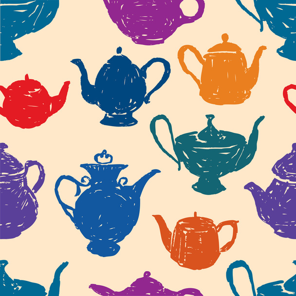 pattern of the tea pots - Vector, Image