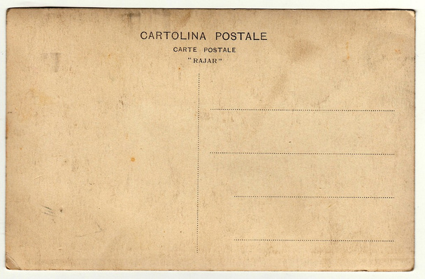 Rückseite eines alten Fotos - gebrauchte Postkarte. reiche Flecken- und Papierdetails. kann als Hintergrund verwendet werden. - Foto, Bild